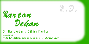 marton dekan business card